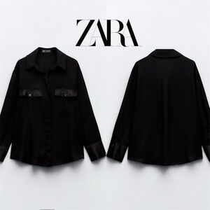 ⚜️NEW ZARA MIXED SATIN EFFECT SHIRT⚜️